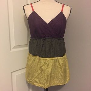 THE LIMITED Tiered Multicolor Silk Tank